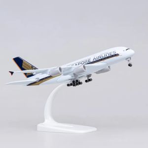 Metal Scale Aircraft Singapore A380 Airplane Model Miniature Plane Toy18cm Alloy Metal Airbus 380 Diecast Airplane For Collectio
