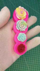 Khuôn Làm Ốp Điện Thoại Bằng Nhựa Resin Tự Làm Hình Hoa Khuôn Silicon 3D Hình Hoa Hồng Dùng Làm Bánh Fudge Trang Trí Bánh Thân Thiện Với Môi Trường Kích Thước Lớn & Nhỏ Dụng Cụ Phụ Kiện