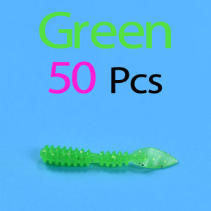50Pcs/Pack Micro Ajing Worm Soft Bait Fishing Lure TPR Floating Rockfish Silicone Swimbait Artificial Cheap Fishing Pech