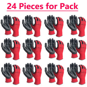 nmsafety | 24Pieces(12 Pairs) Gardening Work Gloves Breathable Protective Gloves with a superior Grip Coating Abrasion-Resistant and Dura