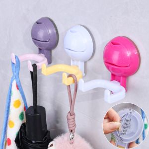 ตะขอของชั้นวางของห้องน้ำห้องครัวห้องครัวที่แขวนติดผนังไม่มีที่เจาะรูสีสันสดใสนำกลับมาใช้ใหม่ได้ตะขอแขวนถ้วยแบบดูดถอดออกได้