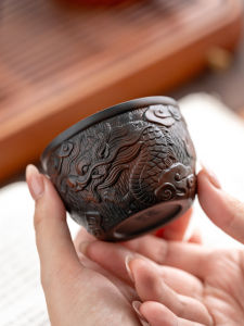 Handmade Large Size Dragon Owner Cup Yunnan Purple Clay Tea Cup Single Cup for Brewing And Sipping Tea Traditional Chinese Style
