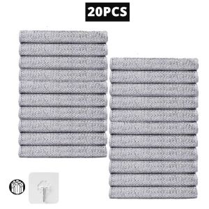 20PCS Wire Dishwashing Rags for Wet and Dry Non-Scratch Steel Wool Scrubber Cleaning Pads Wipes Stainless Miracle Cloths Sponges