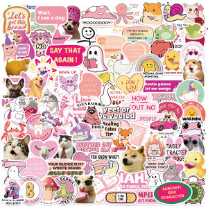 50/100PCS Pink MEME Funny Cartoon Graffiti Stickers DIY Phone Guitar Laptop Notebook Suitcase Cup Waterproof Decals Sticker