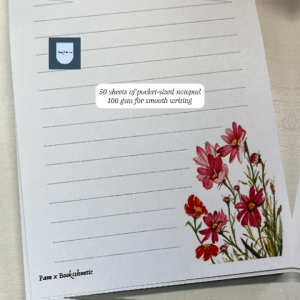 Floral A6 Lined Notepad – Pink Wildflowers | 50 Sheets 100 GSM | Pocket Sized Notepad