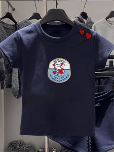 Áo Thun Tay Ngắn Thêu Snoopy Cổ Tròn Dáng Rộng Mùa Hè Cho Nữ Phong Cách Mỹ Thời Trang Thường Ngày