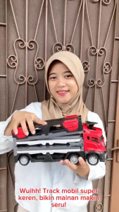 Mainan Anak ALLOY CATAPULT DEFORMATION TRUCK Mainan Kontainer Balap Isi Mobil Diecast Anak