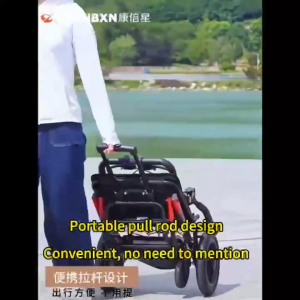 Foldable Wheelchair Foot Strap Portable Trolley Travel Wheelchair for the Elderly Aluminium Conveni