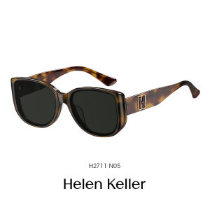 HELEN KELLER | Anti-UV Weight-Loss Black Frame Large Sunglasses