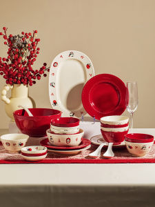 mornenjoy | Elegant Glazed Undercolor Ceramic Tableware Set for Wedding and Housewarming Gifts