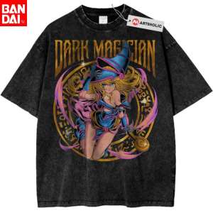 Bandai | Vintage Washed Yu-Gi-Oh! T-Shirt Featuring Osiris The Sky Dragon Oversized Fit Anime Graphic Tee for Harajuku Streetwear Summer