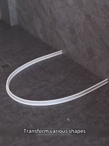 XTEN Shower Door Dam Water Stopper Collapsible Shower Threshold Water Barrier Waterproof Strip for Bathroom Kitchen