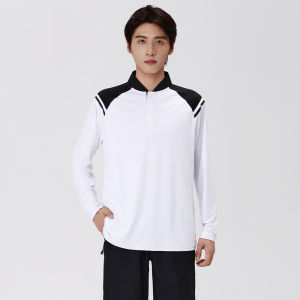 New Fall and Winter Golf Clothing Mens Long-sleeved  Shirt With Stand-up Collar Color-matching Design High- quality Quick-dryingAbsorbing Moisture Breathable High Elasticity Suitable For Outdoor Leisure and Sports Activities.