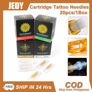 JEDY 20pcs/box RL/RS/RM/M1 Yellow Dragonfly Disposable Silicone Sterilized Tattoo cartridge needle for Liner Shader and Tattoo Rotator Machine and Tattoo Pen and Tattoo Machine and Tattoo Motor Machine