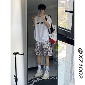 Quần Short Họa Tiết Da Báo Nam Mùa Hè Nhanh Khô Nhanh Thời Trang Quần Bóng Rổ Mỹ Năm Điểm Sợi Băng West Coast