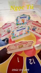 💥BẢNG TÊN NHÓM ĐỂ BÀN A5 - 2 MẶT (Mếch cứng) Tháo Rời
