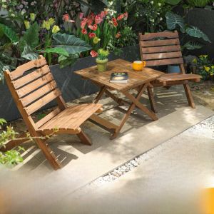 Retro Solid Wood Folding Coffee Table And Chairs Outdoor Courtyard Small Wood Table Camping Picnic Stall Commercial Use Combination