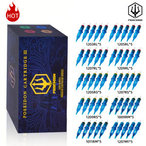 POSEIDON PRO MAX 50PCS Mixed Professional Tattoo Cartridge Needles with Membrane Safety Cartridges Disposable Tattoo Needle
