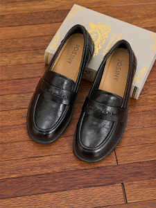 Josiny | Comfortable Soft Soles Black Loafers