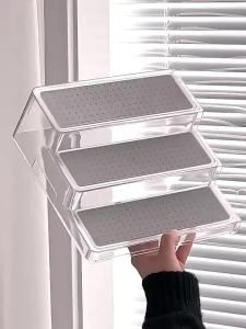 Three tiered ladder type cosmetics storage Elegant stairs Desktop perfume display rack Simple design Plastic storagerack