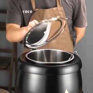 Electric Soup Pot Catering Hot Pot Soup Warm Station Black Silver Color 10L Soup Hot Pot