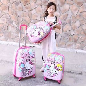 llinoRose 3D Cartoon 18 Inch Kids Luggage Bag Kids Travel Bag Cute Bagasi Budak Beg Luggage Budak Beg Tarik Budak 儿童行李箱