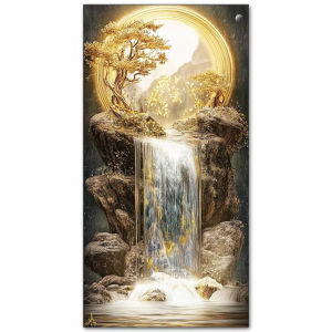 KAYOU | New Arrivals 5D Diamond Painting Golden Waterfall Tree Moon Landscape Full Diamond Mosaic Embroidery DIY Rhinestone Art Picture