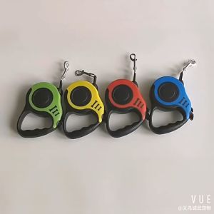 𝟯/𝟱 𝗠𝗲𝘁𝗲𝗿𝘀 Retractable Extendable Long Dog Leash Automatic Pet Walking Rope Leash with Anti-Slip Handle Tali Kucing