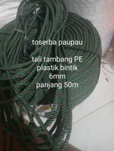 tali tambang bintik PE 6mm / tali tambang 50m / tali tambang murah