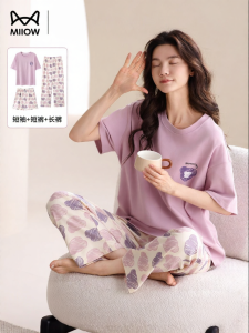 MiiOW | Cotton Loose Cartoon Sleepwear Set