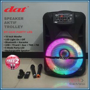 SPEAKER AKTIF TROLLEY 15 INCH DAT DT 1535 DT1535 DT-1535 PARTY LED BLUETOOTH SPEAKER PORTABLE