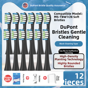 Soft Bristle Electric Toothbrush Head Compatible with MUJI MS-TBW1CN Universal Sonic Replacement Head for Oral Care Cleaning