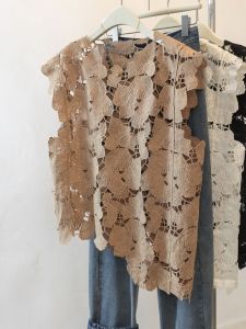 AIYITI | Summer Lace Overlay Top Hollow Irregular Plus Size
