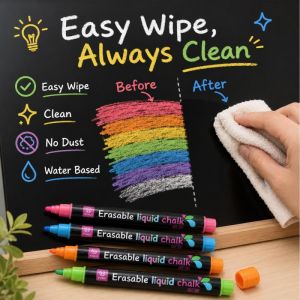 24Pcs Multi Color Liquid Chalk Markers Fine Tip Dry Erase Pens for Blackboard Glass Window Whiteboard Graffiti Art Supplies