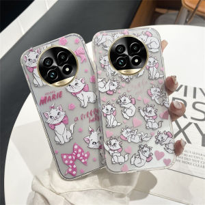 New Phone Case Realme 13 + 13 Pro+ Realme 12x 12+ 12 Pro+ Plus 5G 4G Hot Pink Cute Fashion Mary Cat Crayon Shin-chan Casing Transparent Ultra-thin Back Cover 2024