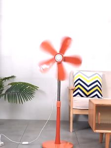 Stand Fan Round Portable Electric Fan Stand Fan Adjustable Standard Electric Fan Big Wind 5 Blades - Keimav Official