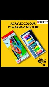 CAT ACRYLIC MERK BENEFIT 12 WARNA 6ML CAT AKRILIK (AC-612)