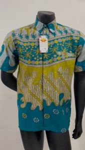 [SALE] Kirtimukhas Kemeja Batik Pekalongan Lengan Pendek Motif Batik Modern B10 Ready Stock