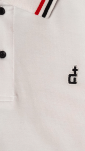DGRAVE SAINTS PAIRED STROKES SERIES WHITE POLO SHIRT