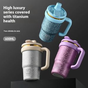 High-appearation-level Titanium Ion Inner Liner Giant Insulated Cup Men and Womens Ice Cup Student Portable Large-capacity Cup