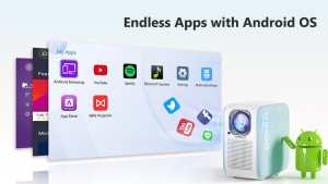 Máy Chiếu Vimgo P10 (Android 9.0-CN chiếu LCD-Full HD-300ANSI-2 loa tích hợp) - BH 12 tháng