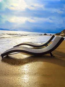 Outdoor Reclining Chair White