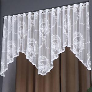 Korean Style Country Lace Triangle Curtain Semi-Hanging Door Curtain Arc Window Drapery Simple Bedroom Kitchen Door Curtain