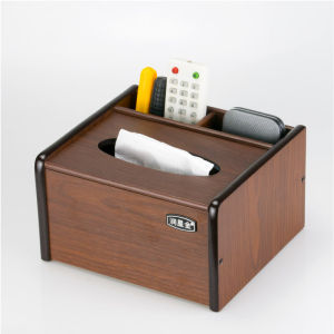 Wooden Tissue Box Home Living Room Office Desktop Multi-Functional Mobile Phone Storage Box Creative Cute Rectangular Dustproof