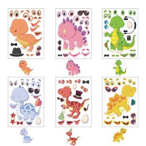 Interactive Dinosaur Puzzle Stickers DIY Handmade Learning Toys for Kids Parent-Child Activity Educational Early Learning