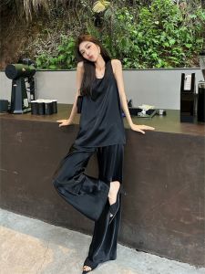 SHANGSHA | Fall Tea Style Youthful Elegant Cold System Luxury Black Casual Suit