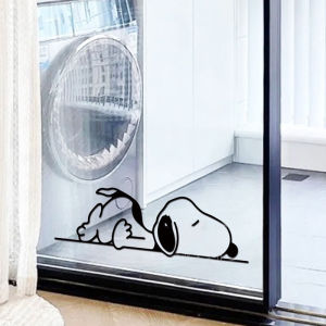 Snoopy Pattern Cute Puppy Sleep Design Glass Door Sticker