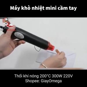 Máy khò nhiệt mini cầm tay - Thổi khí nóng 200°C 300W 220V dán sole 3m khò màng co tem cao su bột hàn
