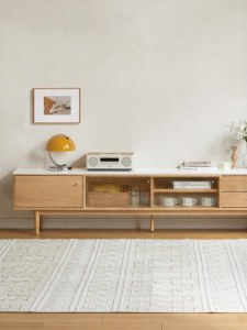 WEISHA | Real Wood Modern Minimalist TV Cabinet Rock Panel