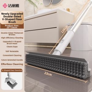 Hard Bristle No Dead Zone Bathroom Tile Gap Cleaning Brush Long Handle